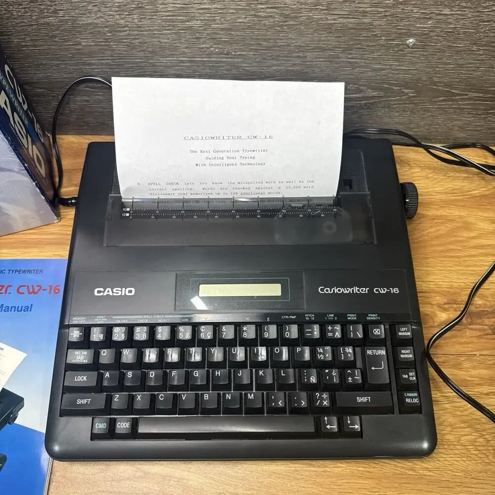 Casio CasioWriter CW-16 Portable Electric Typewriter TESTED working